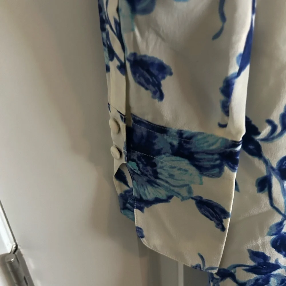 Tory Burch Giovanna Long Sleeve Floral Silk Dress